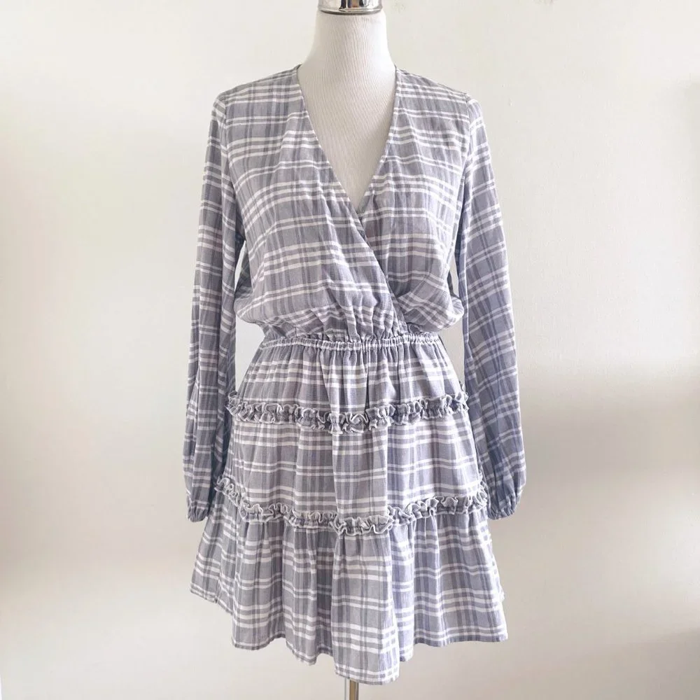The Fifth Label Ivy Stripe Mini Dress Dress Gray White - Picture 3 of 14